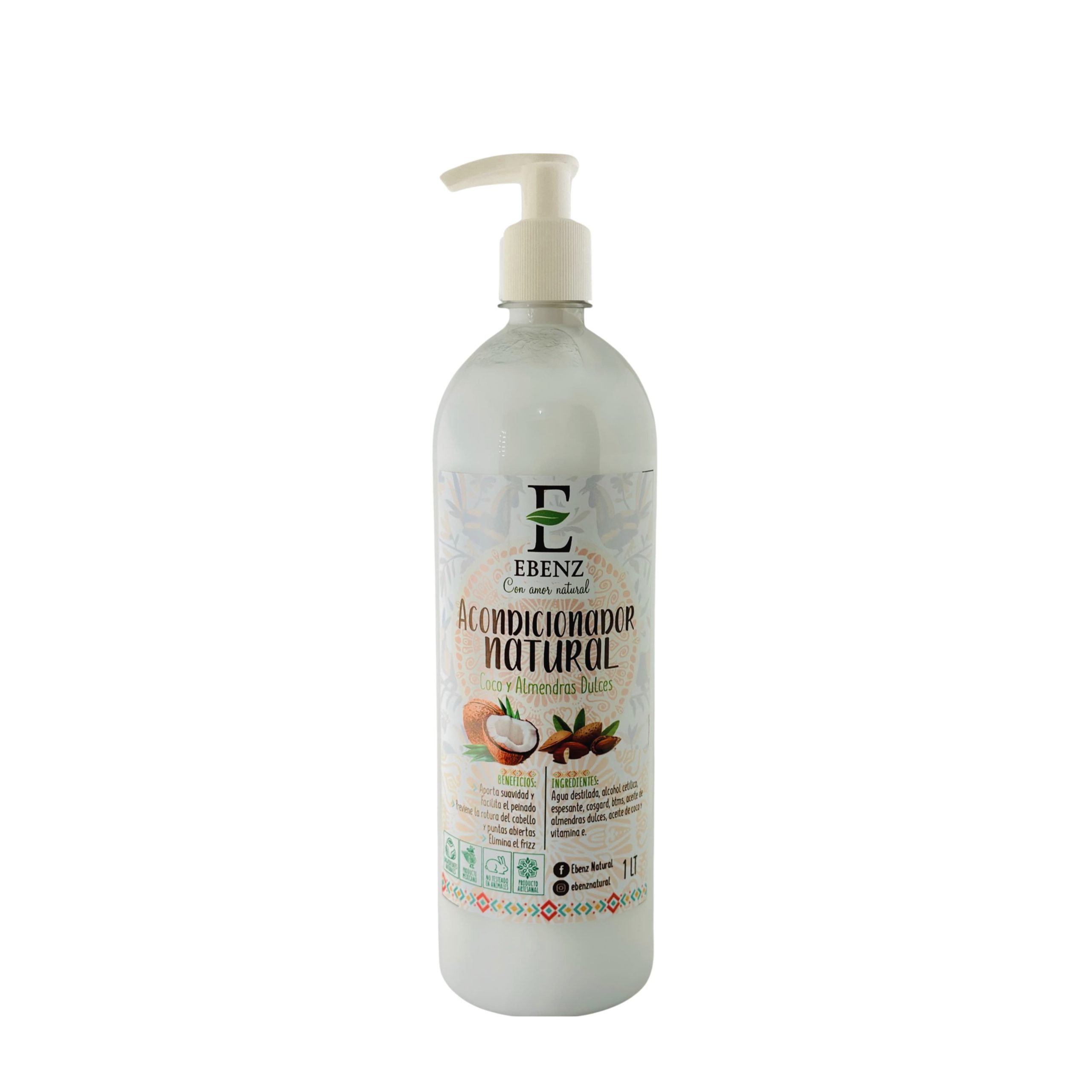 Acondicionador natural de Coco y Almendras Dulces 1 litro